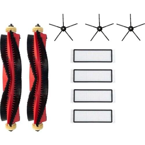 9Pcs for Xiaomi Roborock S4 E4 S5 S6 S5 Max Rubber Side Brush Main Brush Roll HEPA Filter Maximum Brush Filter Parts