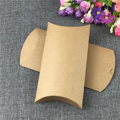 Paper Pillow Boxes Blank Gift Box Kraft Storage Box Paper Packing Boxes For Jewelry Crafts Handmade Soap 30Pcs/Lot
