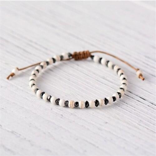 Fashion Bohemian Natural Stone Hombre New Fine Stretch Beaded Bracelet Adjustable Size Rope Chain Man Woman Trendy jewelry