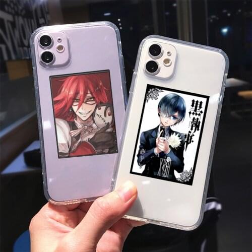 Japan Anime Black Butler Phone Case For iPhone 12 11 Pro MAX XS XR 7 SE 20 X 8 6Plus Cute Transparent Soft Silicone Cover Fundas