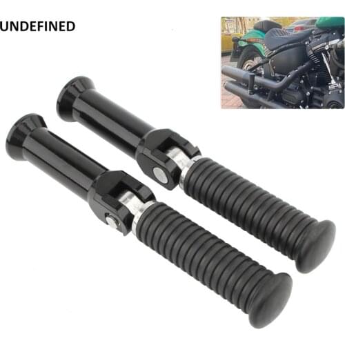 Black Passenger Footrests Support Kit CNC Aluminum Foot Pegs For Harley Softail 2018-2020 Low Rider FatBob Breakout FLDE FLHC/S