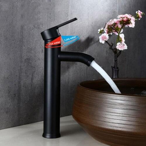2020 Black Stainless Steel Paint Faucet Bathroom Basin Sink Faucet Hot Cold Mixer Tap