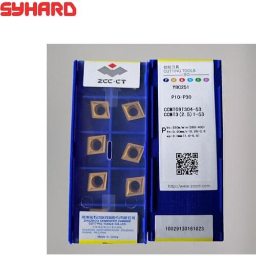 10pcs/lot YBC251 YBC252 CCMT09T304 HM CNC Carbide Turning Inserts