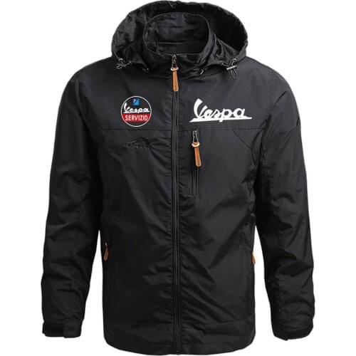 2021Mens Vespa Logo Fashion Comfortable Casual Printing Zipper Custom Style Movement Fitness Windproof Style Jackets