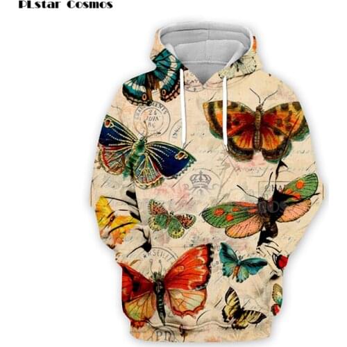 Colorful insect Novelty Butterfly Printed man/Women 3d hoodies/sweatshirts long Sleeved Shirt Soft Comfort Top Fashion-19