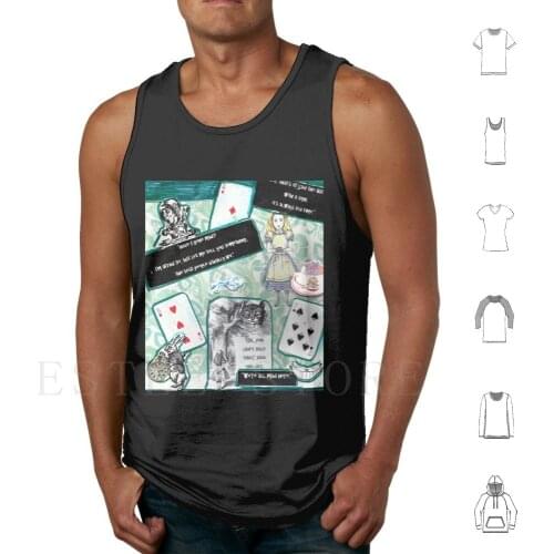 We'Re All Mad Here.. Tank Tops Vest Sleeveless Alice In On Madness Quotes From Book Chesire Cat White Rabbit Tea Party