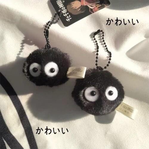 1.6" 5CM Mini My Neighbor Totoro Spirited Away Dust Dustbunny Soot Soft Plush Keychain Pendant Doll Toy