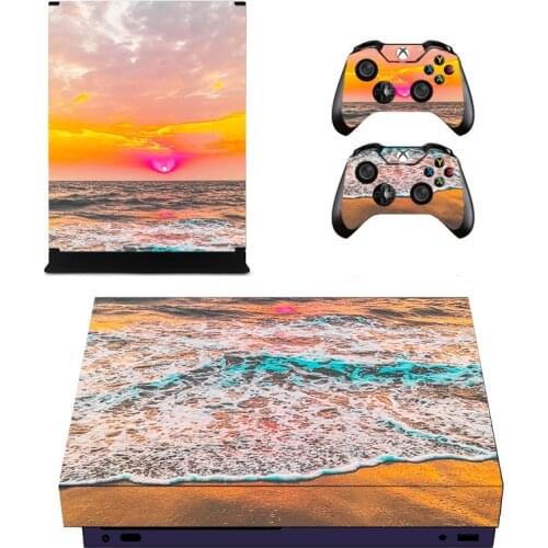 Skin Sticker Cover For Microsoft XBox One X Console with 2 Controllers Decal For Gamepad