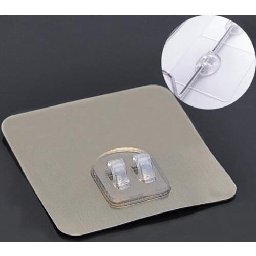 1pcs Wall Adhesive Hook Paste Plug Socket Holder Transparent Plug Fixing Seamles Waterproof Reusable Multi-Purpose Home Hooks