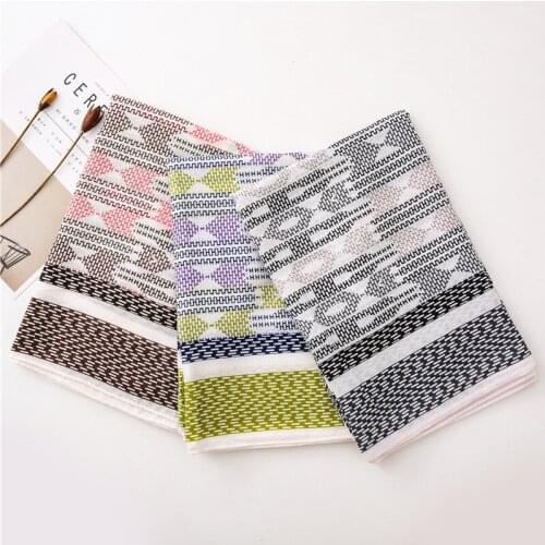 2019 New Geometry Print Fringe Scarves Shawl Trendy Long Geometric Print Wrap Hijab Muffler Free Shipping