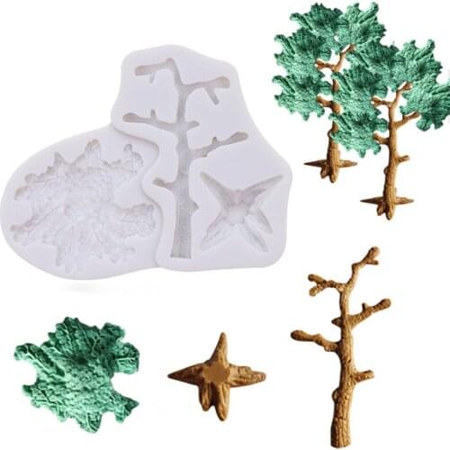 New Tree shape Silicone Molds Fondant Cakes Decorating Tools Molds Sugarcraft Chocolate Baking Tool For Cake Gumpaste Form Tools