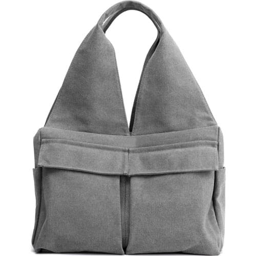 Retro Solid Color Women Bag 2021 Canvas Bag Commute Handbag Simplicity Shoulder Bags Big Capacity Womans Messenger Bag