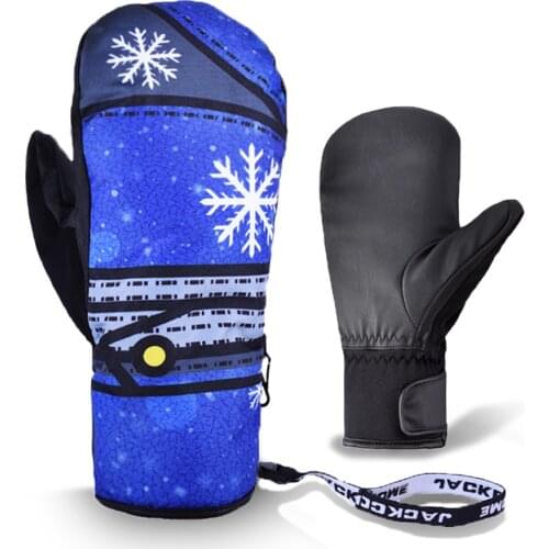 Snowboarding gloves in blue color pipe ski cross snowboard gloves waterproof and sports windproof snowboard gloves
