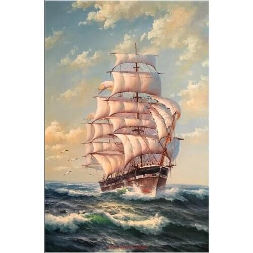Needlework for embroidery DIY DMC Color High Quality - Counted Cross Stitch Kits 14 ct Oil painting - Frigate