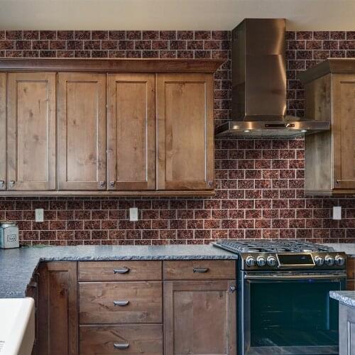 Dark Honey Marble Self Adhesive Tile Backsplash 3D Wall Sticker Epoxy Bathroom Kitchen Home Decor Oil-Proof Waterproof Decor