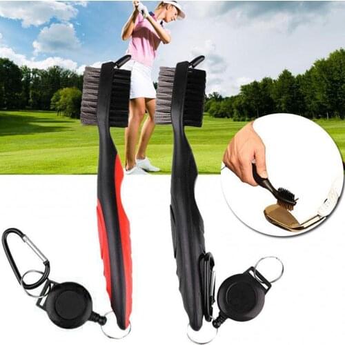 Golf cleaning double-headed brush,hand putter cleaning toothbrush,golf club brush cleaning tool kit,with carabiner,cleaning tool