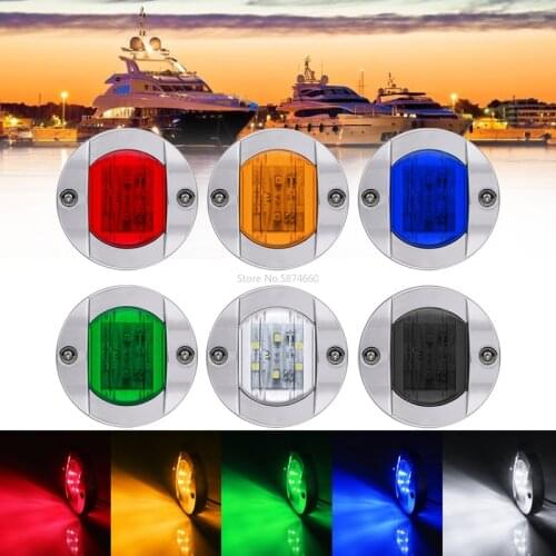 DC 12V Waterproof RV Marine Boat Transom 6 LED Stern Light Round Cold White LED Tail Lamp Yacht Accessory Truck Side Lights