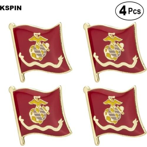 Marines Brooches Lapel Pin Flag badge Brooch Pins Badges 4pcs