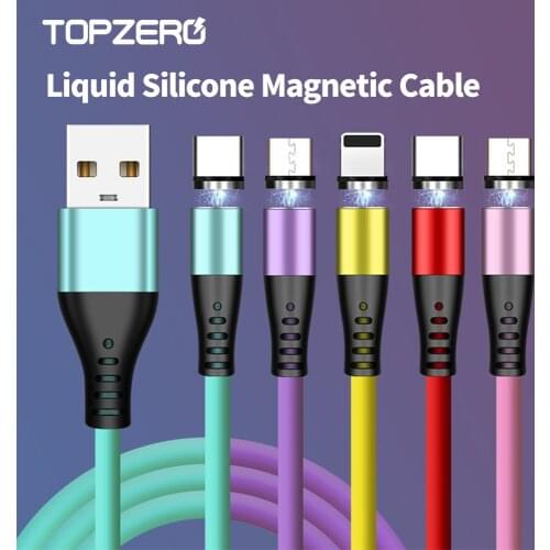 1M 360 Rotation Magnetic Charger Cable Micro Usb Type C Cable Liquid Silicone For iPhone Huawei xiaomi Android Phone Charging