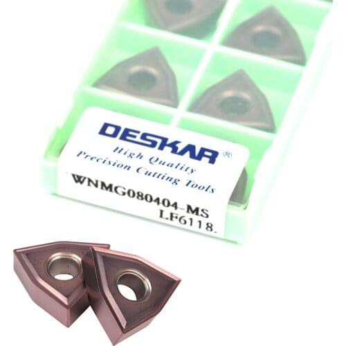 10pcs WNMG080404-MS LF6118 WNMG080408-MS LF6118 Wear-resistant CNC lathe carbide turning tool High-quality coating Cutting blade