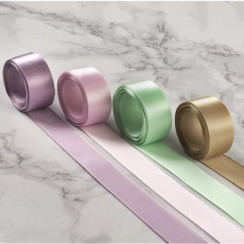 2.5cm 10Yard Pure color packaging Ribbon Gift DIY Packaging Color Band Bow Accessories with Ribbon Gift Box