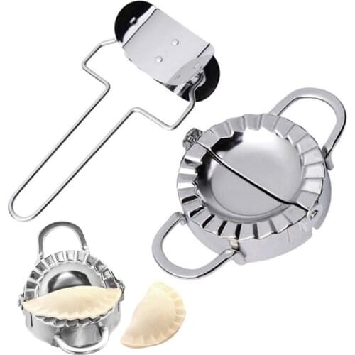 2Pcs/Set Stainless Steel Dumpling Maker Dough Cutter Pie Ravioli Dumpling Mould Kitchen Pastry Tools Accessories Cutting Tool