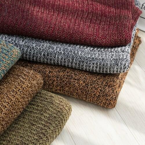 340g Polyester Wool Knit Fabric Hollow For Autumn Sweater Thick Winter Sweater Fabric 50*150 Cm/Piece KF302396