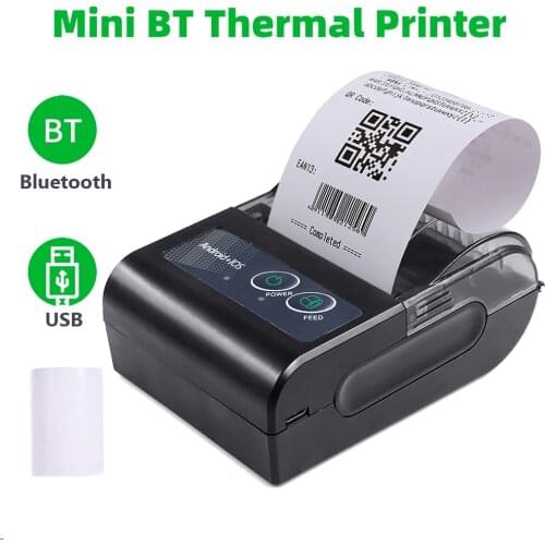 58mm Bluetooth Thermal Receipt Printer for Android IOS Windows Portable USB ESC POS Mobile Printer for Supermarket Retail Store