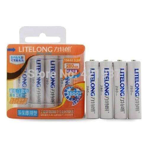 8pcs/lot 3.2V LiFePO4 AAA 10440 lithium Rechargeable Battery 280mAh 3 Years Warranty,not the cheap and fake capacity product