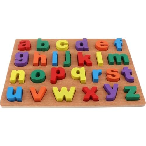 Alphabet & Letter and Number Puzzles Board Chunky Wooden Toy Preschool Early Educational Game for 1 2 Year Olds Toddlers Gifts