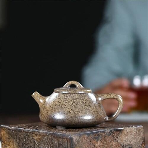 Yixing Retro Firewood kiln change tea pot purple clay Stone scoop teapots Handmade Tea set beauty kettle customized 200ml