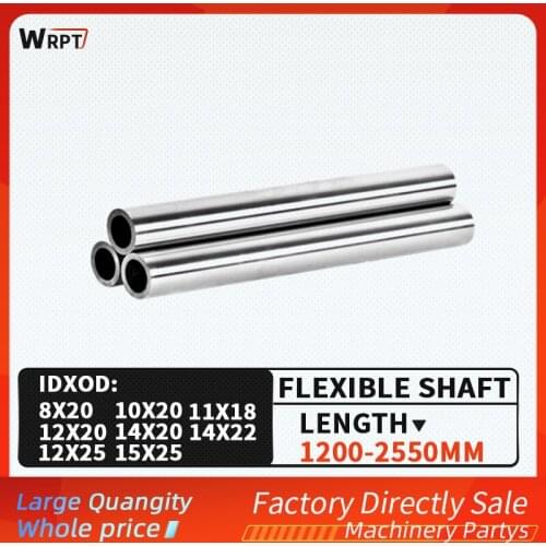 2PCS 18MM/20MM/22MM/25MM cylindrical hollow optical axis linear chrome-plated flexible shaft guide rail, L = 1200mm-2550mm