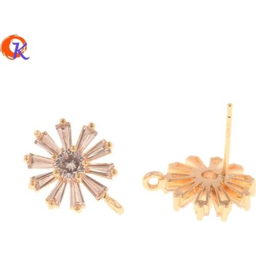 Cordial Design 20Pcs 12*16MM Jewelry Accessories/Earrings Stud/Genuine Gold Plating/Hand Made/Charms Jewelry/Earring Findings