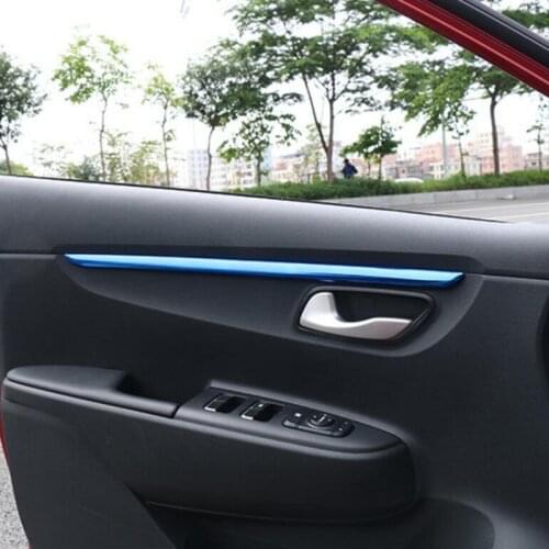 For Kia Rio 4 X-line 2018 2019 Car Styling 4 pcs stainless steel door handle position cover sticker accessories