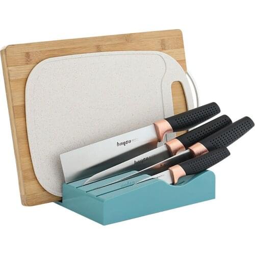 Kitchen Knife Holder Cutting Board Rack Knife Storage Box Knives Tray Organizer Kitchen Horizontal Knife Holder Storage Shelf