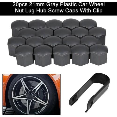 For Golf Passat For Bmw Universal 20pcs 21mm Gray Plastic Car Wheel Nut Lug Hub Screw Rim Bolt Covers Dust Cap