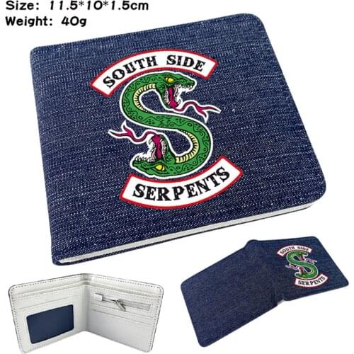 Anime Riverdale Denim Wallet Short Photo Card Holder Student Bifold Casual Teenger High Quality Mens Womens Purse