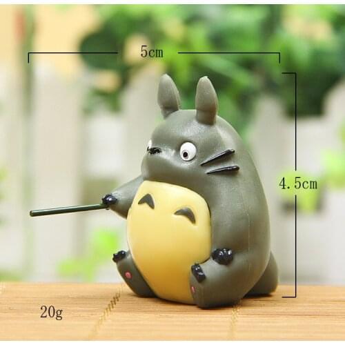 Hayao Miyazaki Totoro Fishing Model Doll Toy Anime Cute Totoro Fish Creative Micro Fairy Garden Decoration Miniature Figure Toys