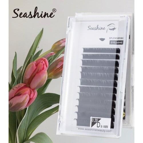 Seashine Makeup Individual Lashes 100% Hand Made 12 Lines/Tray J/B/C/D/L False Eyelashes Extension Supplies Russia Volume lashes