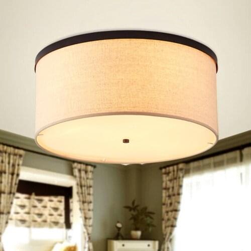 China Fabric Ceiling Lamp Round Ceiling light Classic Cloth For living room Bedroom Dining Retro Home Ceiling Lighting CA014