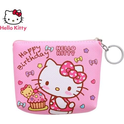 Hello Kitty simple cute cartoon girl heart holding coin purse small exquisite girl mini coin bag card bag children coin purse