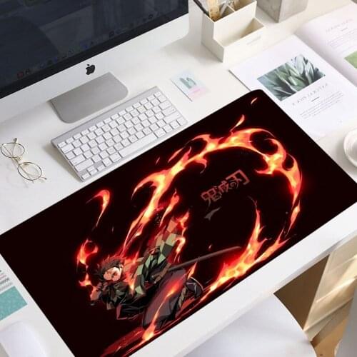 XL Anime Demon Slayer Mousepad HD Printing Computer Gamers Locking Lock Edge Mouse Pad XXL90x40cm Keyboard PC Desk Pad Csgo Pad