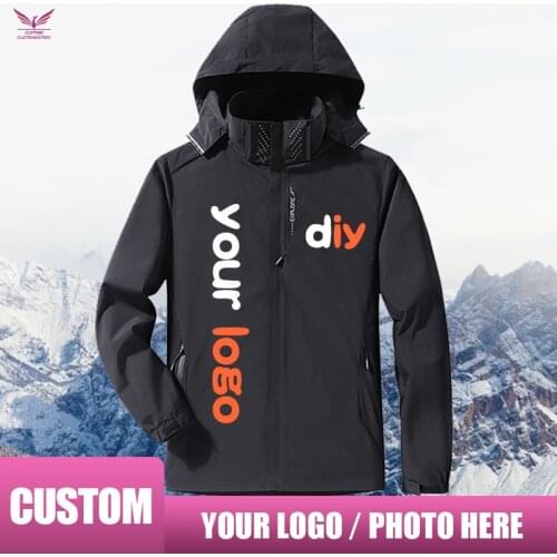 Custom Jacket Windbreaker DIY Photo Logo personality customization women Sport Hoodie wholesale Men Outdoor Waterproof coat