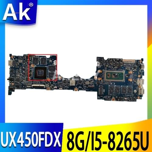 UX450FDX motherboard For ASUS UX450FDX UX450FD UX450F laptop mianboard mainboard tested W/ 8G/I5-8265U (V4G) GPU