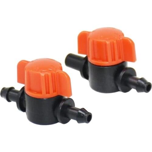 5pcs 4/7mm Hose Mini Valve 1/4" To 4mm 6mm Garden Tap Garden Drip Irrigation Coupler Pipe Connectors Water Valve