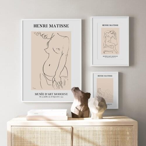 Minimalist Abstract Matisse Line Body Art Wall Art Print paper Canvas Painting Nordic Poster Home Decor Picture For Living Room