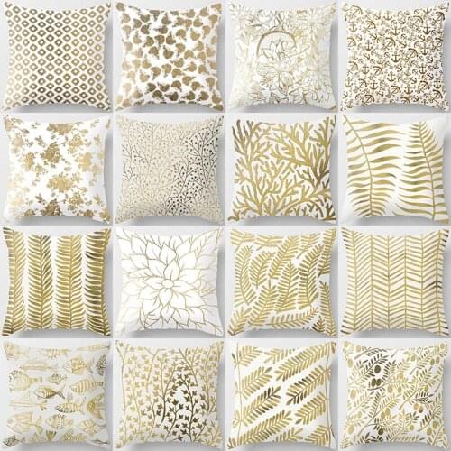 Fashion beauty geometry plants pattern pillow cases short velvet high quality square thick pillow case covers 45cmby45cm