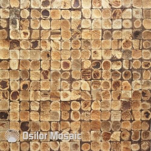 Southeast Asia style natural 100% coconut shell mosaic tile for house decoration