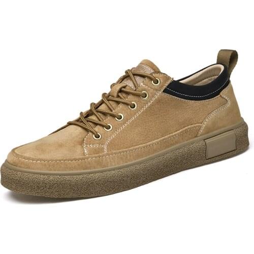 Genuine Leather Men Casual Shoes 2021 Fashion Top Quality Men Suede Flats Men Loafer Trend Wild Luxury Brand Board Shoes for Men