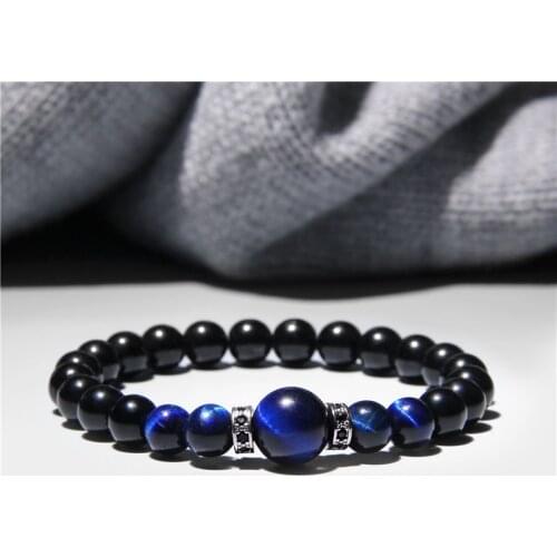 New charms Beaded bracelet men women natural tiger eye stone beads bracelets party friendship couples bracelet Jewelry gift bulk